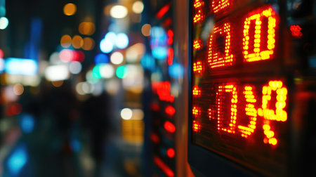 A gas station price board showing skyrocketing prices, emphasizing economic inflation.の素材