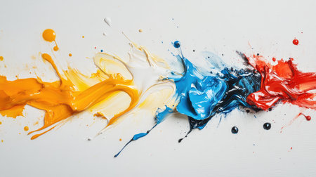 Different colored paint splashes merging together, symbolizing the beauty of diversity in a creative, abstract form.の素材