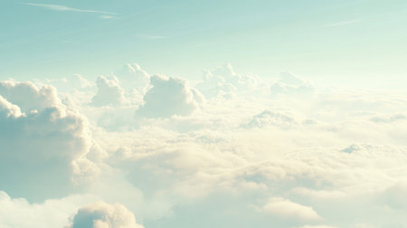 Overcast sky with clouds covering the entire view, creating a soft, diffused light.の素材