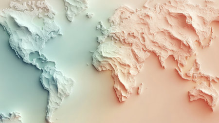 World map in pastel shades, soft colors blending together in abstract styleの素材