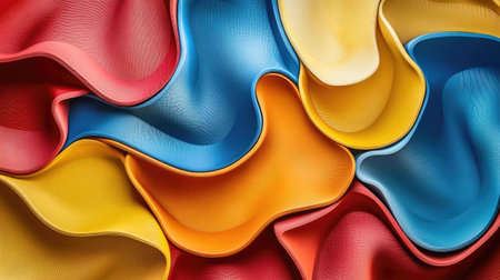 3D wallpaper with colorful wave patterns and smooth curves, bringing fluidity and motion to the designの素材