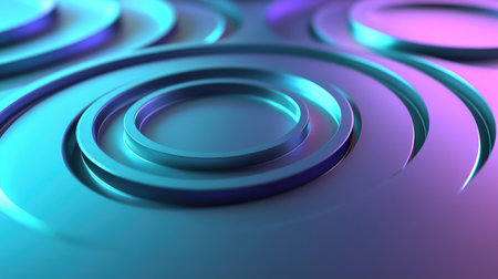 A 3D wallpaper design with concentric circles and a glowing light effect, futuristic and captivatingの素材