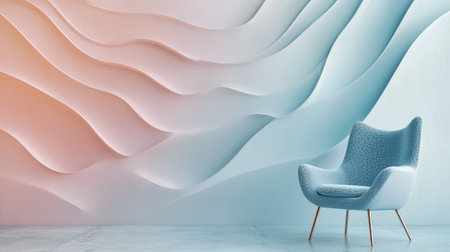 Soft 3D wallpaper with undulating waves in pastel colors, creating a calming and serene atmosphereの素材