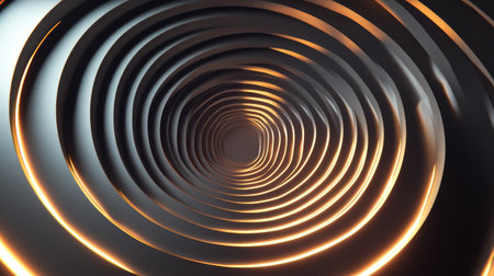 A 3D wallpaper design with concentric circles and a glowing light effect, futuristic and captivatingの素材