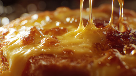 A close-up of a hot, gooey grilled cheese sandwich with melting cheese and golden, crisp edgesの素材
