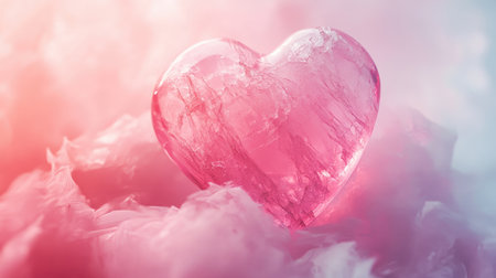 A rose quartz heart with soft pink hues, symbolizing love and aesthetic appeal in lifestyle collectionsの素材