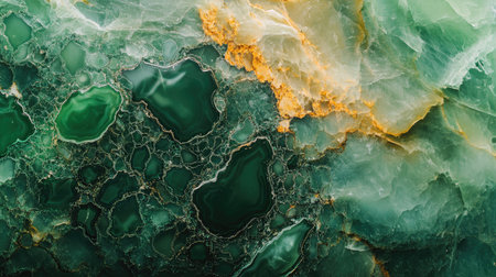 Close-up of a polished jade stone with rich green tones, representing tranquility and collectible beautyの素材