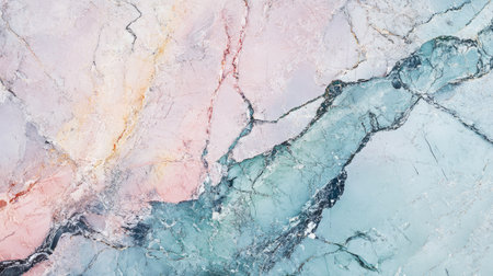 Stunning abstract marble texture featuring soft pastel hues of pink, blue, and green, ideal for backgrounds, creative designs, and elegant projects.の素材