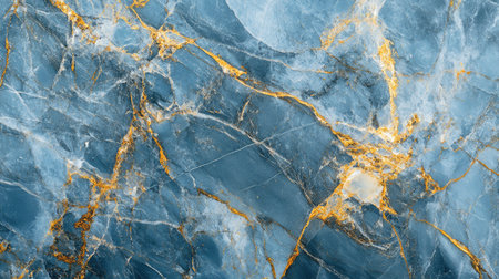 Vibrant blue marble texture with striking gold veins creates an elegant backdrop for design projects, adding a touch of luxury and artistic flair to any composition.の素材