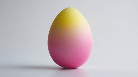 A stunning pink and yellow gradient egg stands out against a clean background, perfect for representing spring themes, celebrations, and creative projects.の素材