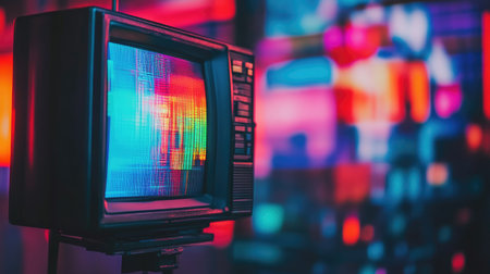A colorful glitch on a video screen among smooth visuals, symbolizing diversity in digital experiences.の素材