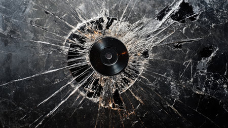 A scratched CD among polished ones, emphasizing the value of imperfections in a diverse collection.の素材