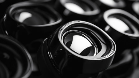 A cracked VR headset lens among intact ones, emphasizing diversity in experience and innovation.の素材