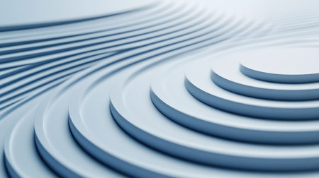 Abstract line background featuring concentric spiral lines, isolated on a simple white surface.の素材