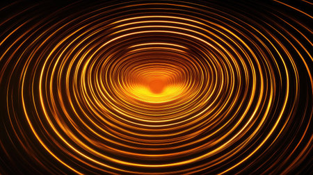 Background featuring glowing circular lines resembling sound waves, symbolizing energy and movement.の素材