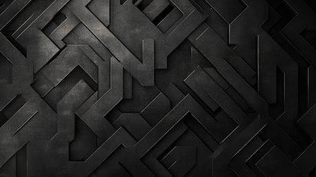 Line background with a maze-like geometric design, showcasing sharp angles and symmetry.の素材
