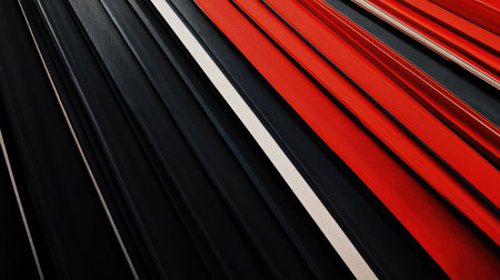 Minimalist background with dynamic diagonal stripes in alternating light and dark hues.の素材