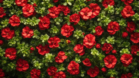 A stunning display of Portulaca oleracea flowers, also known as Verdolaga, with selective focus and plenty of copy spaceの素材