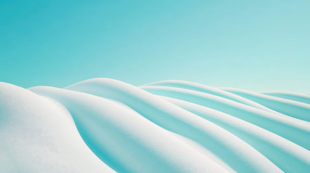 A solar farm with rows of clean solar panels shining under bright sunlight against a clear blue sky.の素材