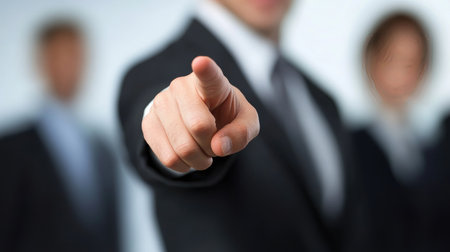 Close-up of a team leader pointing at a whiteboard while explaining a concept to their colleagues.の素材