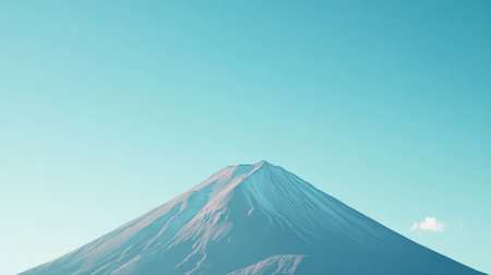 A mountain peak beneath a stunning, clear blue sky.の素材