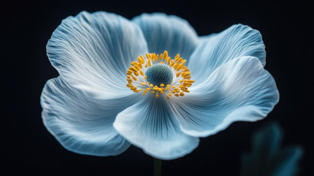 A time-lapse effect of a flower blooming in darkness.の素材