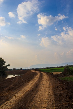 soil road in Thailandの写真素材