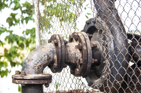 Segment old pipe water pump , old pipeの写真素材