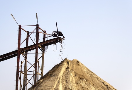 sand conveyor , sand industry for constructions and industriesの写真素材
