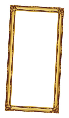 golden  frame isolated on white backgroundの写真素材