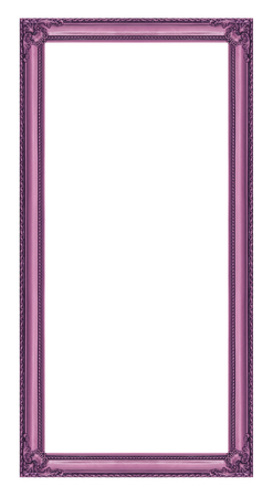 vintage frame isolated on white backgroundの写真素材