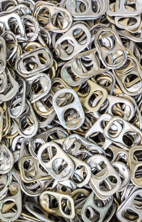 ring pull aluminum of cans, backgroundの写真素材