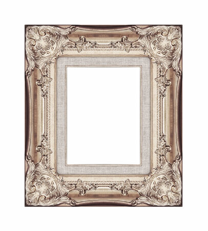 Vintage brown frame with blank space, with clipping pathの写真素材
