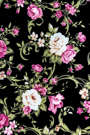 Rose bouquet design Seamless pattern on fabric as backgroundの写真素材