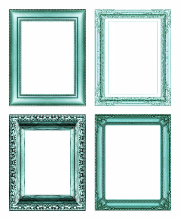 Set of vintage blue - green frame with blank space.の写真素材