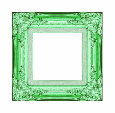 Vintage green frame with blank space, with clipping path の写真素材
