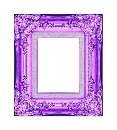 Vintage purple frame with blank space, with clipping path.の写真素材