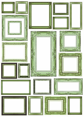 Set of vintage green frame with blank space.の写真素材