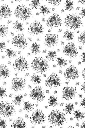 Gray Rose Fabric background, Fragment of colorful retro tapestry textile pattern with floral ornament useful as backgroundの写真素材