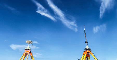 GPS surveying ,global position system の写真素材