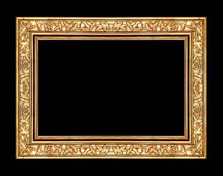 vintage gold frame with blank spaceの写真素材