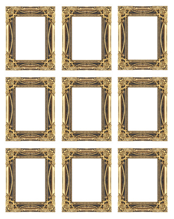 set 9 of vintage frame isolated on white background.の写真素材