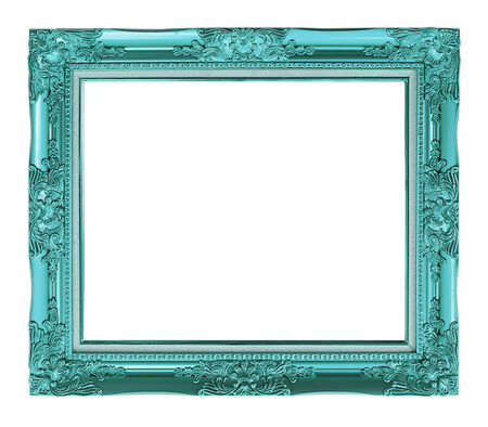 antique frame isolated on white background, clipping pathの写真素材