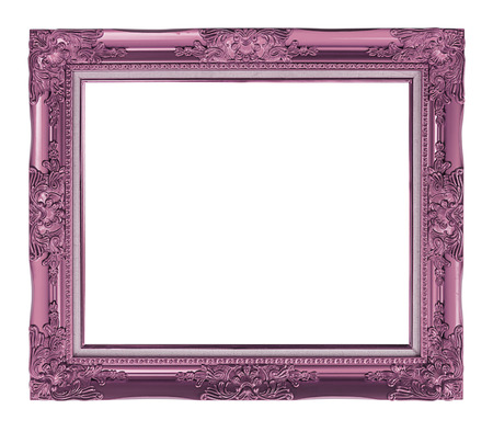 antique frame isolated on white background, clipping pathの写真素材