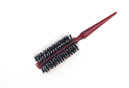 hair brush isolated on white backgroundの写真素材