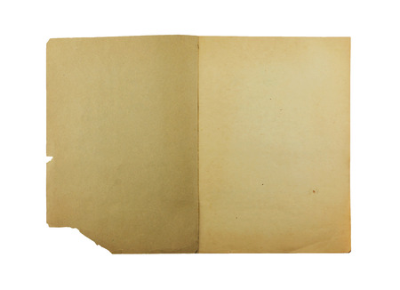 old paper isolated on white background  の写真素材