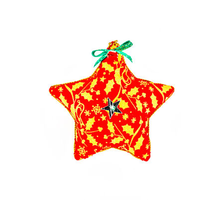 star shaped Christmas ornament isolated on white backgroundの写真素材