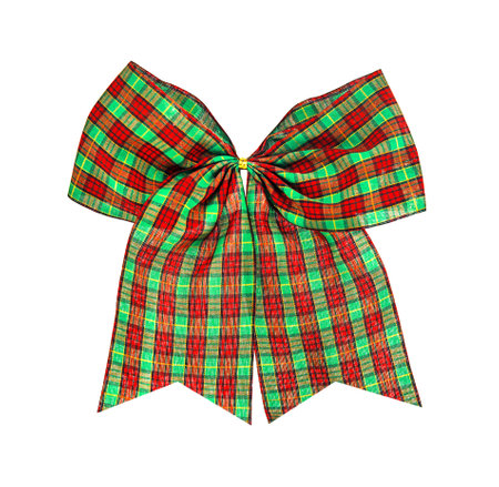 christmas bow isolated on white , clipping pathの写真素材