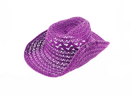hat isolated on white background, cowboy hat purple colorの写真素材