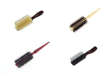hair brush isolated on white background, set 4.の写真素材
